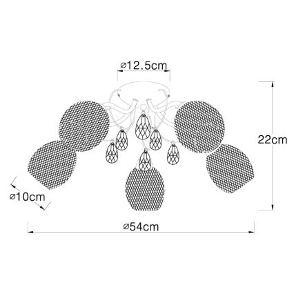 Globo - Kiinteä kattokruunu 5xE14/40W/230V