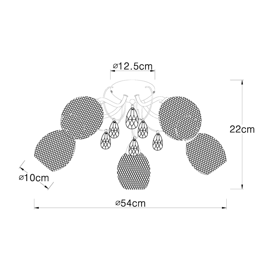 Globo - Kiinteä kattokruunu 5xE14/40W/230V
