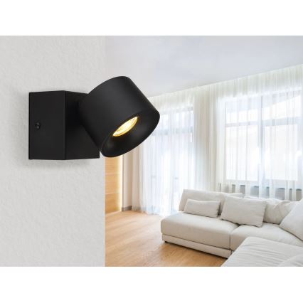 Globo - LED-seinävalaisin LED/6W/230V musta