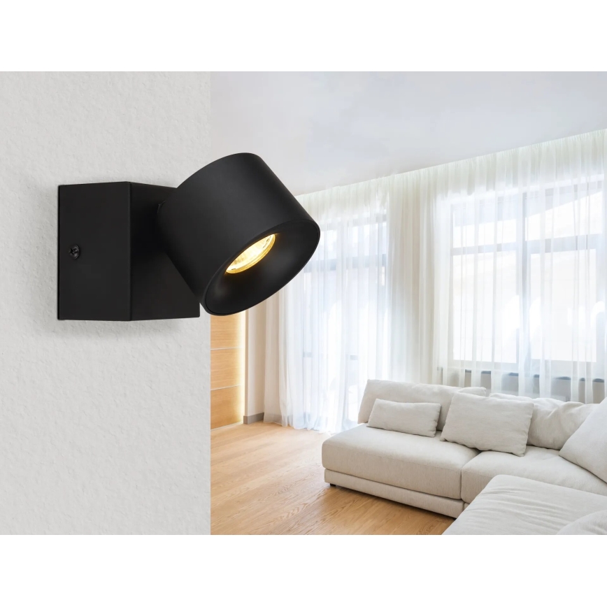 Globo - LED-seinävalaisin LED/6W/230V musta