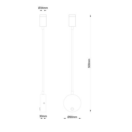 Globo - LED-seinävalaisin LED/3W/230V
