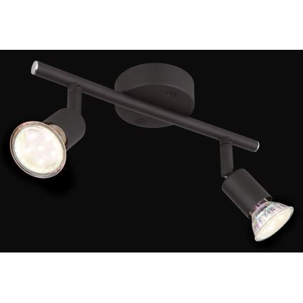 Globo - LED-kohdevalaisin 2xGU10/3W/230V musta