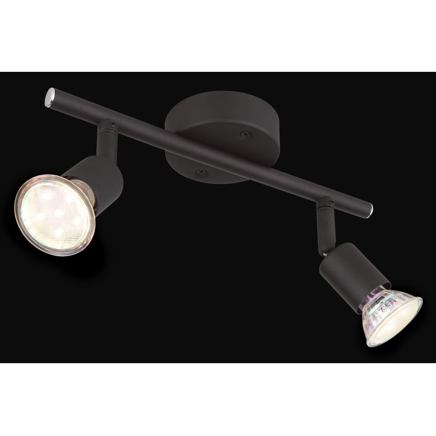 Globo - LED-kohdevalaisin 2xGU10/3W/230V musta
