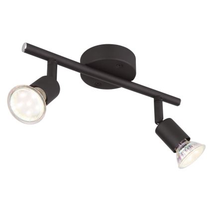 Globo - LED-kohdevalaisin 2xGU10/3W/230V musta