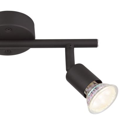 Globo - LED-kohdevalaisin 2xGU10/3W/230V musta