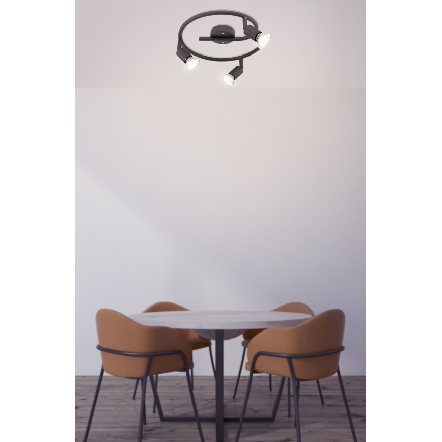 Globo - LED-kohdevalaisin 3xGU10/3W/230V musta
