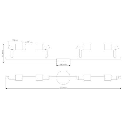 Globo - LED-kohdevalaisin 4xGU10/3W/230V