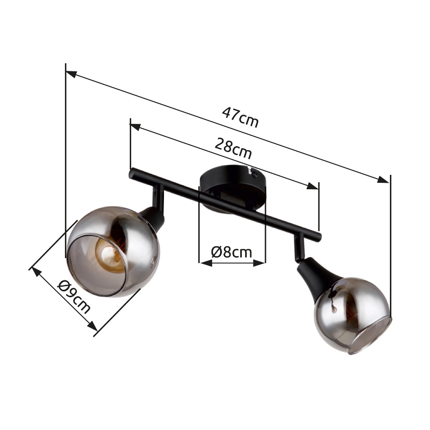 Globo - Kohdevalo 2xE14/40W/230V musta