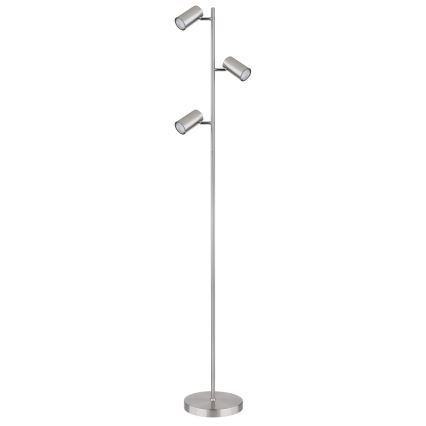 Globo - Lattialamppu 3xGU10/5W/230V mattakromi