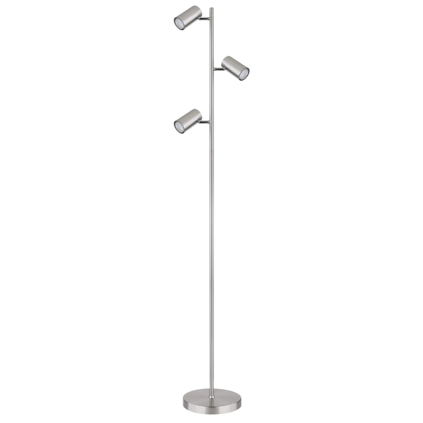 Globo - Lattialamppu 3xGU10/5W/230V mattakromi