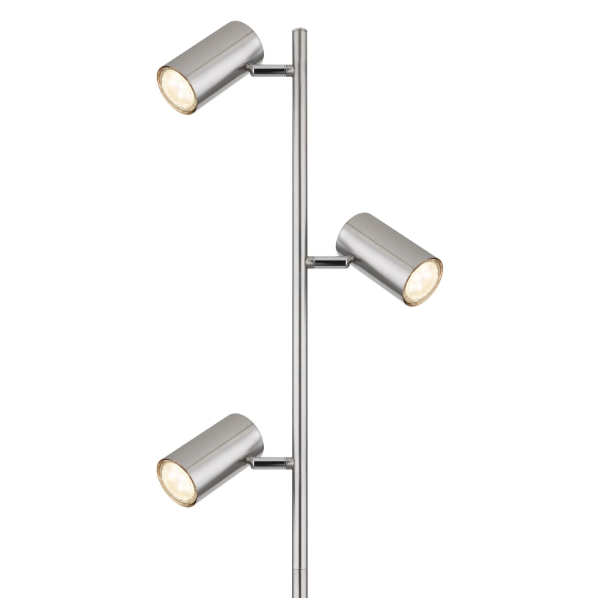 Globo - Lattialamppu 3xGU10/5W/230V mattakromi