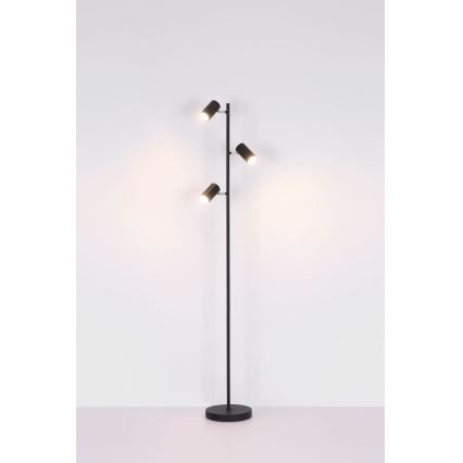 Globo - Lattialamppu 3xGU10/5W/230V musta