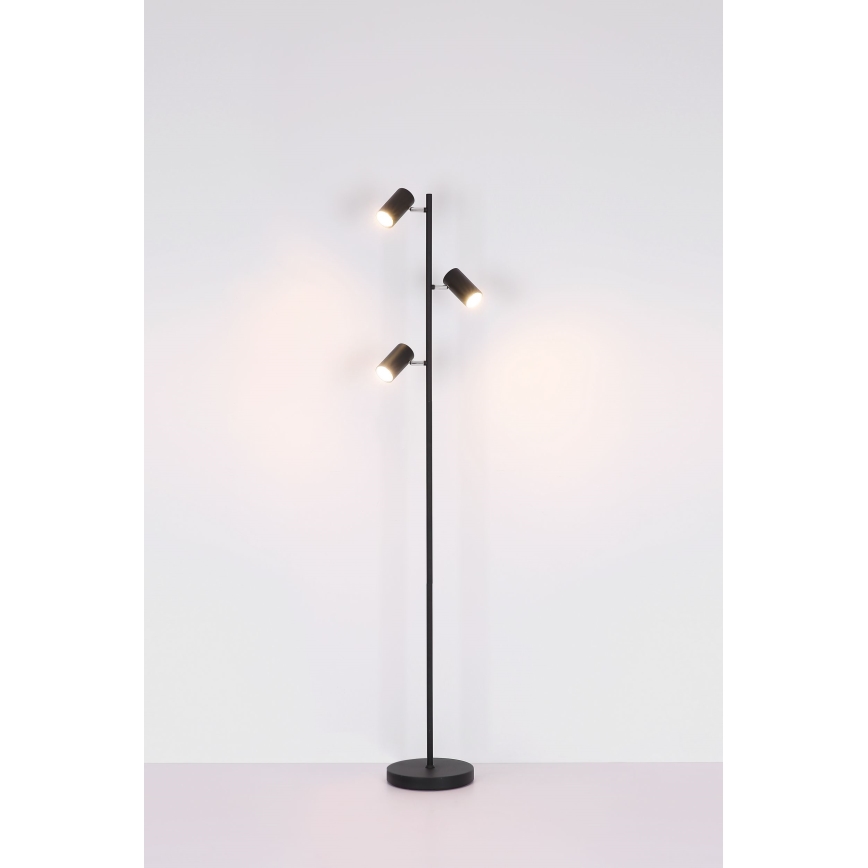 Globo - Lattialamppu 3xGU10/5W/230V musta
