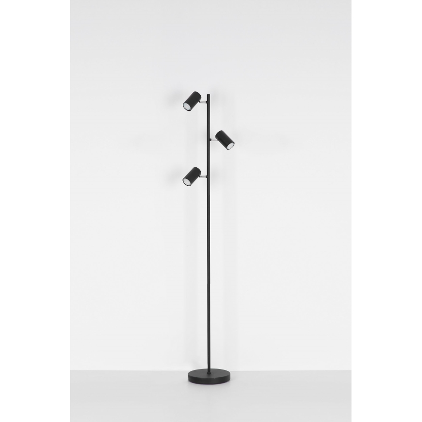Globo - Lattialamppu 3xGU10/5W/230V musta