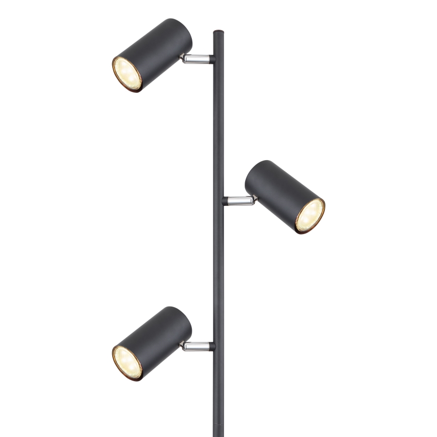 Globo - Lattialamppu 3xGU10/5W/230V musta