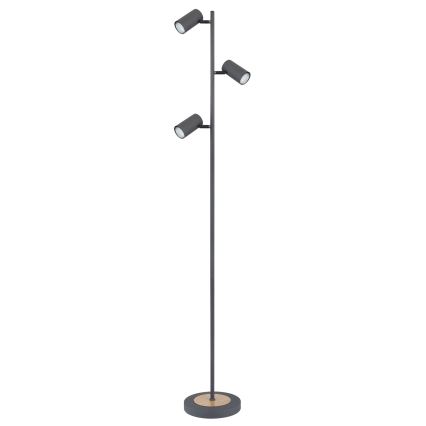 Globo - Lattialamppu 3xGU10/5W/230V harmaa
