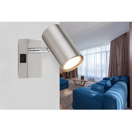 Globo - Seinäkohdevalo 1xGU10/25W/230V mattakromi