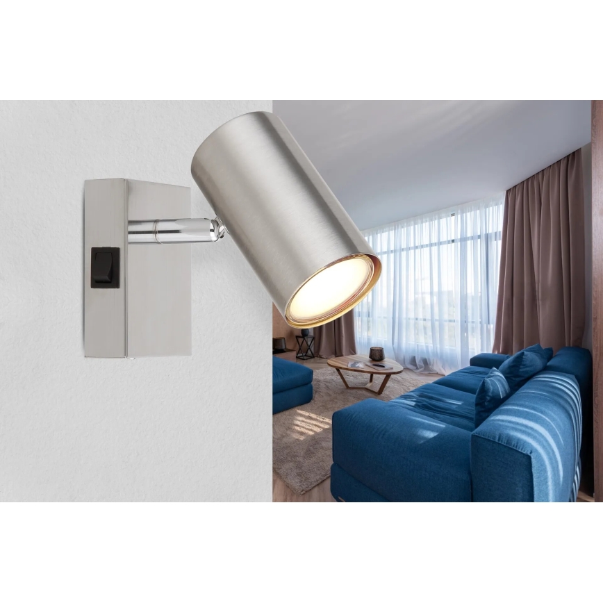Globo - Seinäkohdevalo 1xGU10/25W/230V mattakromi