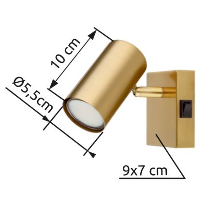 Globo - Seinäkohdevalo 1xGU10/25W/230V kulta
