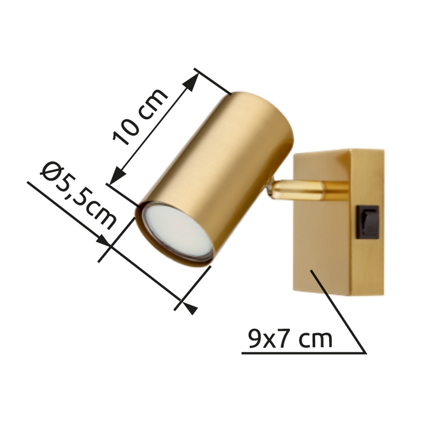 Globo - Seinäkohdevalo 1xGU10/25W/230V kulta
