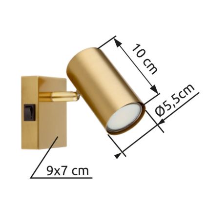 Globo - Seinäkohdevalo 1xGU10/25W/230V kulta