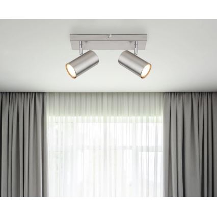 Globo - Kohdevalo 2xGU10/25W/230V mattakromi