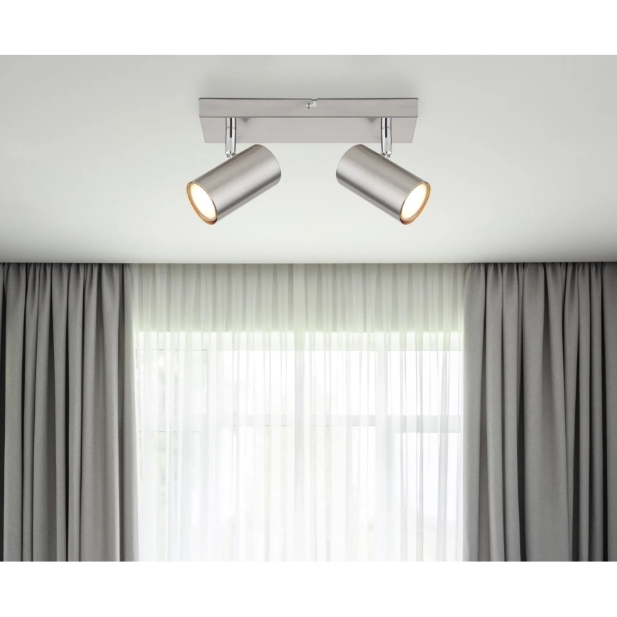 Globo - Kohdevalo 2xGU10/25W/230V mattakromi