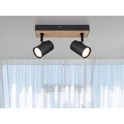 Globo - Kohdevalo 2xGU10/35W/230V musta/ruskea