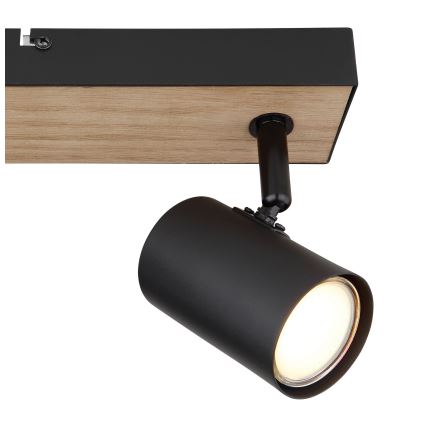 Globo - Kohdevalo 2xGU10/35W/230V musta/ruskea