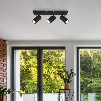 Globo - Kohdevalo 3xGU10/35W/230V musta