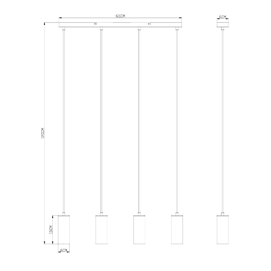 Globo - Riippuvalaisin 4xGU10/35W/230V musta