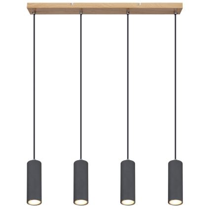 Globo - Kattokruunu johdossa4xGU10/35W/230V harmaa/ruskea