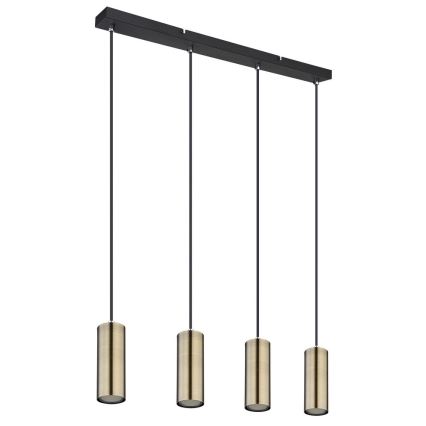 Globo - Kattokruunu johdossa 4xGU10/35W/230V musta/messinki
