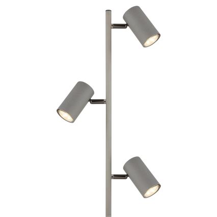 Globo - Lattialamppu 3xGU10/5W/230V harmaa