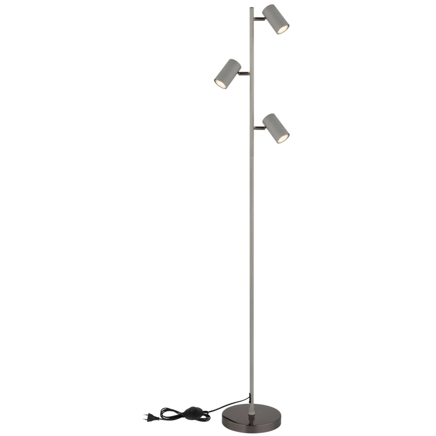 Globo - Lattialamppu 3xGU10/5W/230V harmaa