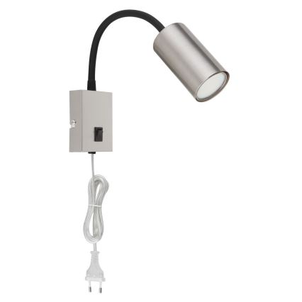 Globo - Joustava seinävalaisin 1xGU10/25W/230V musta/mattakromi