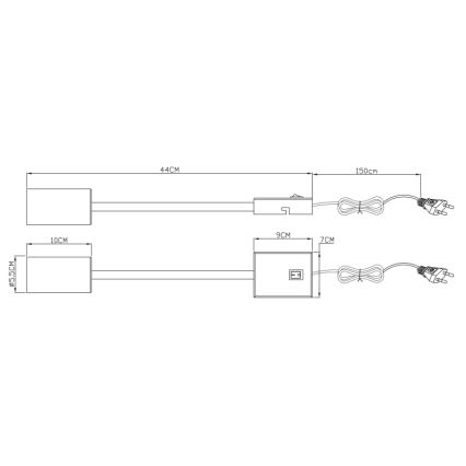 Globo - Joustava seinävalaisin 1xGU10/25W/230V musta/mattakromi