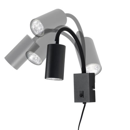 Globo - Joustava seinävalaisin 1xGU10/25W/230V musta