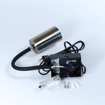 Globo - Joustava seinävalaisin 1xGU10/25W/230V musta/messinki