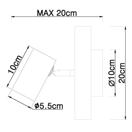Globo - Seinäkohdevalo 1xGU10/5W/230V puu/metalli