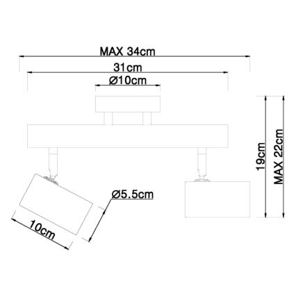 Globo - Kohdevalo 2xGU10/5W/230V puu/metalli