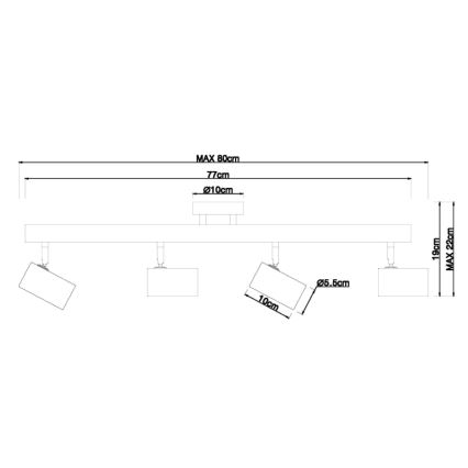 Globo - Kohdevalo 4xGU10/5W/230V puu/metalli