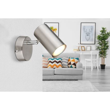 Globo - Seinäkohdevalo 1xGU10/25W/230V mattakromi