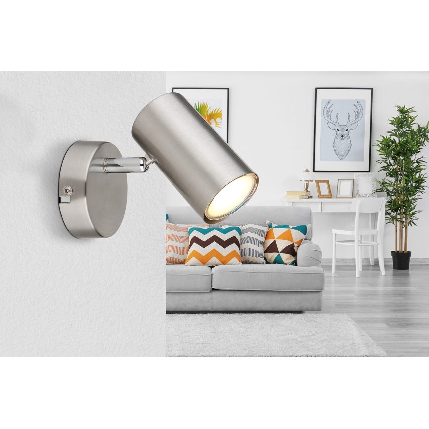 Globo - Seinäkohdevalo 1xGU10/25W/230V mattakromi