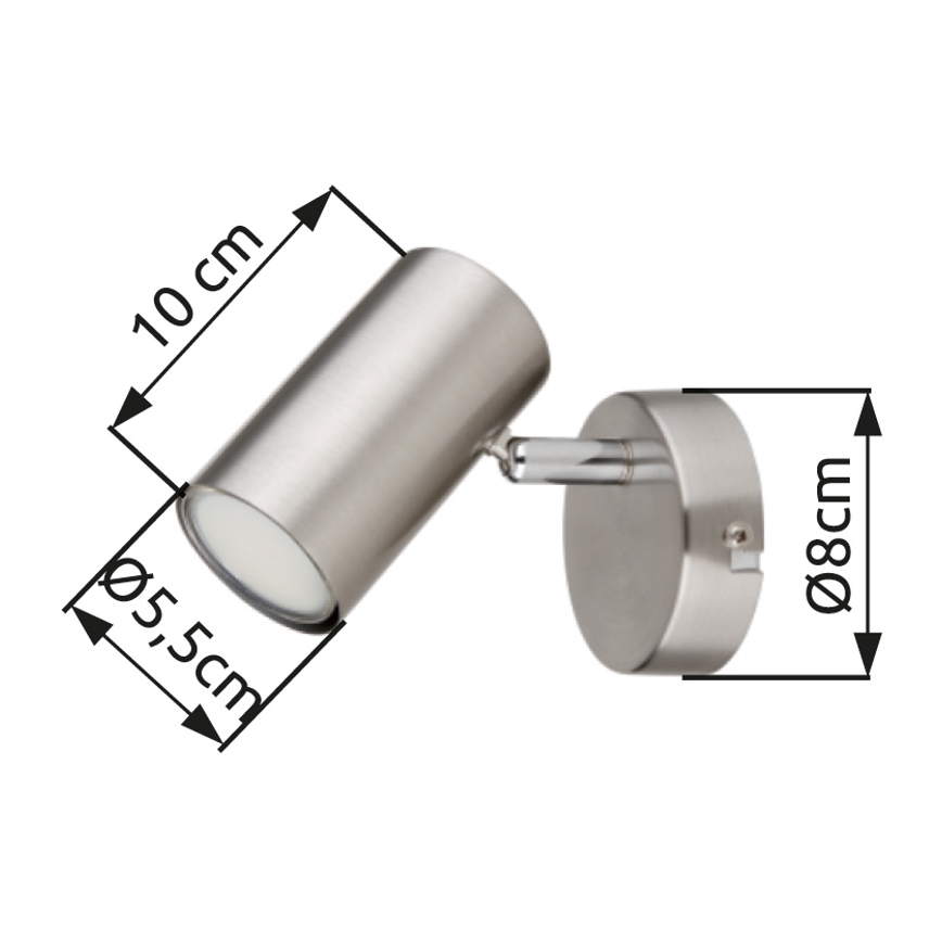 Globo - Seinäkohdevalo 1xGU10/25W/230V mattakromi