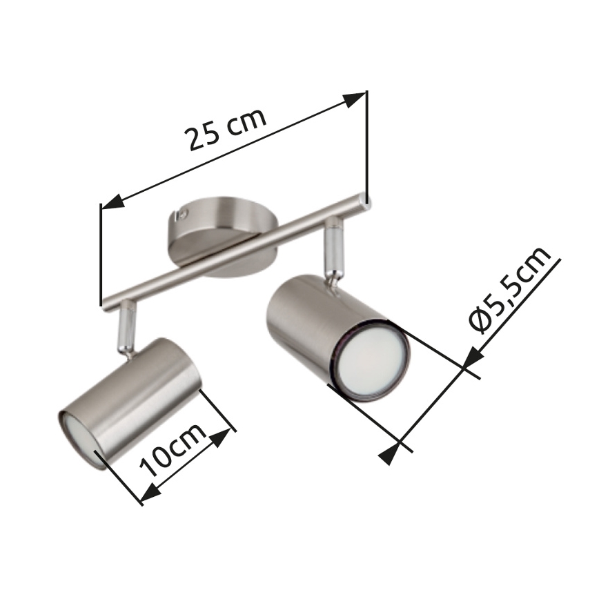 Globo - Kohdevalo 2xGU10/25W/230V mattakromi