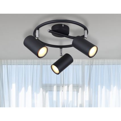 Globo - Kohdevalo 3xGU10/25W/230V musta