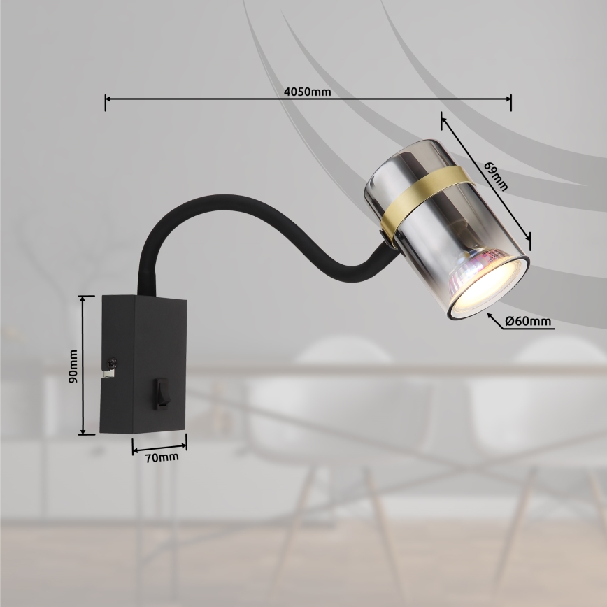 Globo - Säädettävä lukuvalaisin 1xGU10/8W/230V