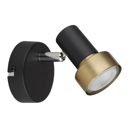 Globo - Seinäkohdevalo 1xGU10/25W/230V musta/kulta