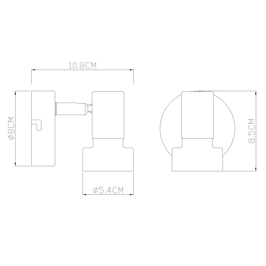Globo - Seinäkohdevalo 1xGU10/25W/230V musta/kulta